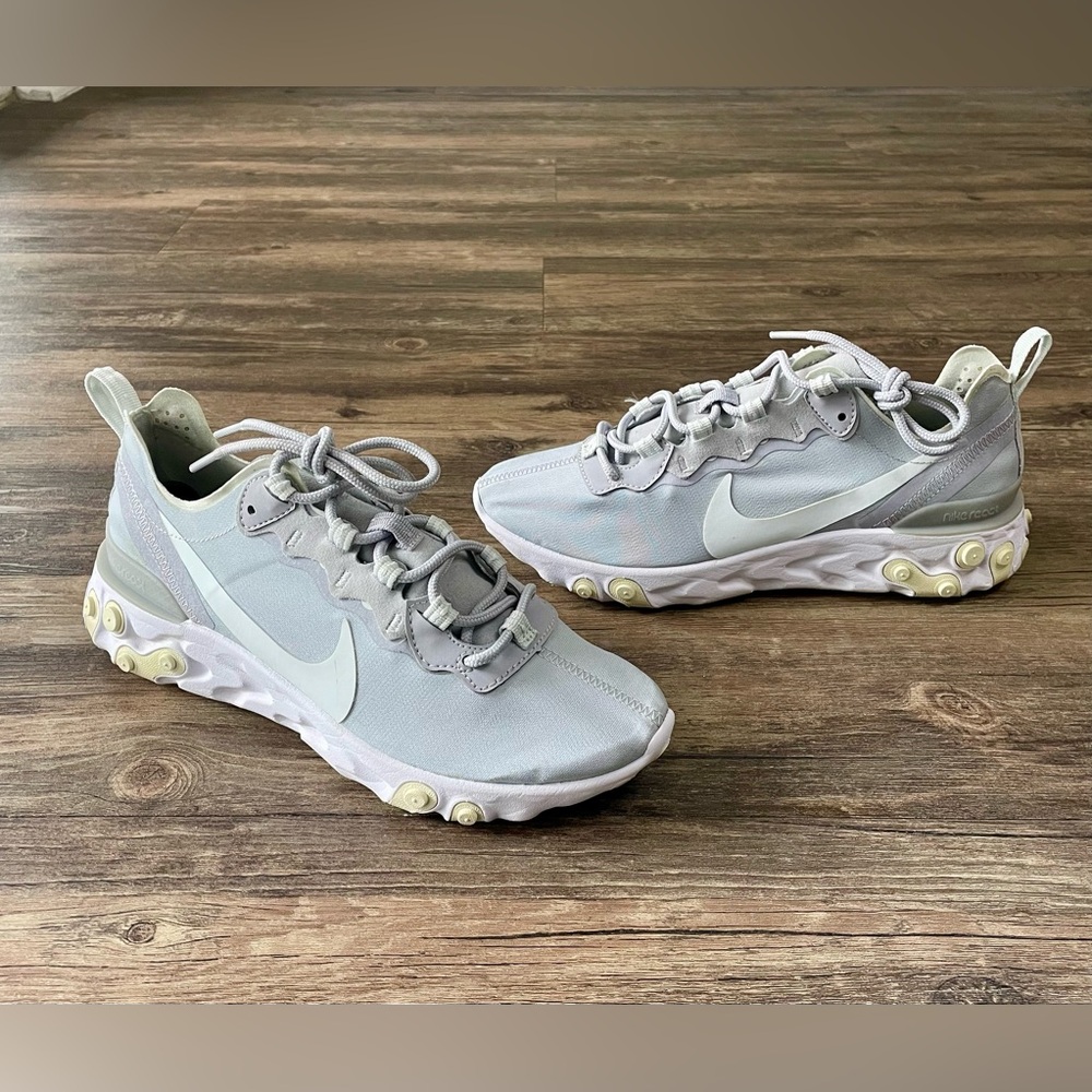 Nike React Element 55 Womens 8 Running Shoes Wolf Gray Sneakers BQ2728-005‎